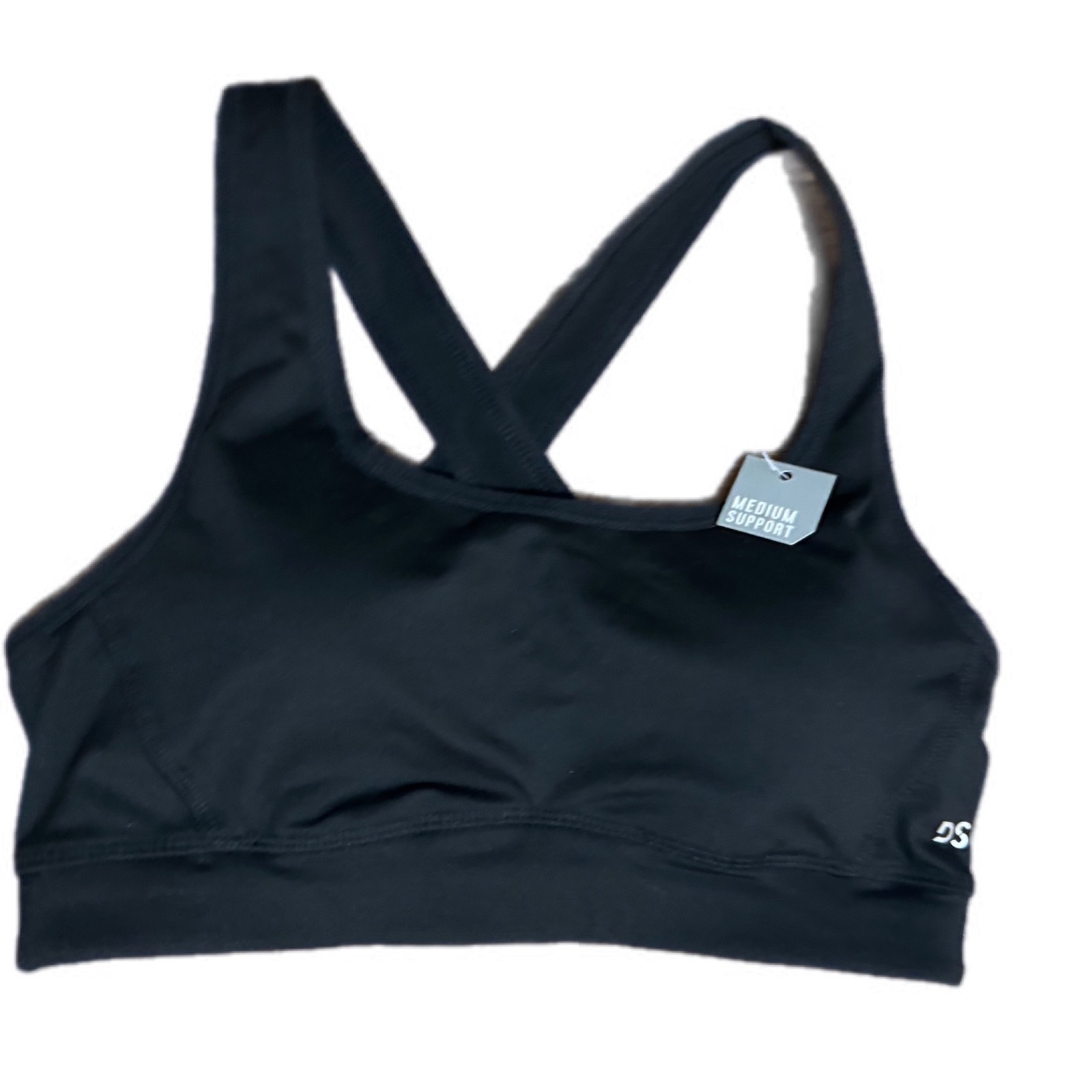 Dsg Sports Bra Womens Xs Black New Medium Support Crossback Keyhole Activewear